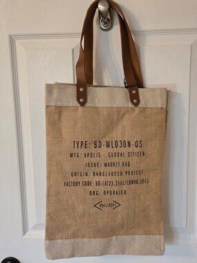 Magnolia Market Tote New with Tags Burlap Canvas Bag